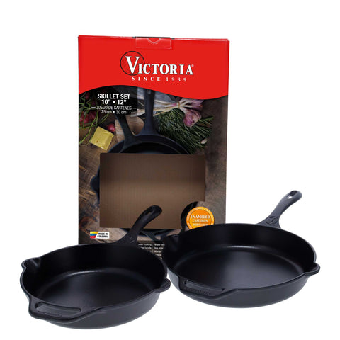 Kit de 2 sartenes 25 y 30 cm de hierro fundido Victoria