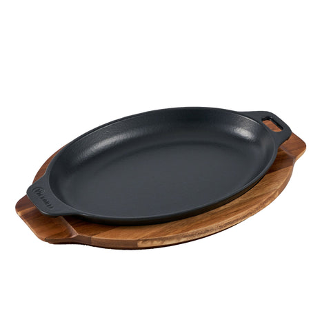 Base para bandeja 29 × 19 cm de madera de acacia Victoria, vista en diagonal