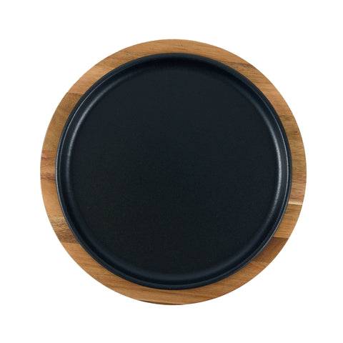 Plato 26 cm con base de madera de hierro fundido esmaltado Victoria