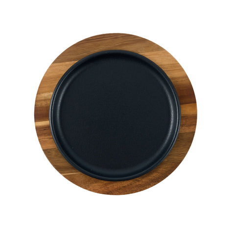 Plato 20 cm con base de madera de hierro fundido esmaltado Victoria
