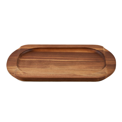 Base para plancha ovalada 34 × 17 cm de madera de acacia Victoria, vista frontal, foto 6