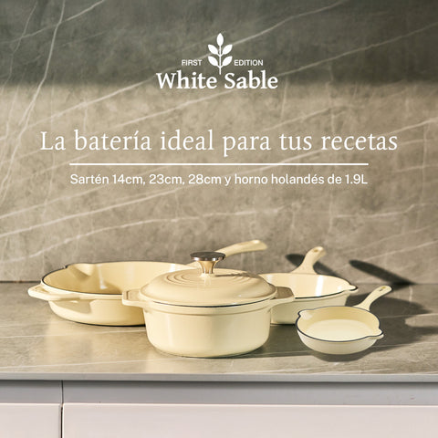 Batería White Sable de hierro fundido esmaltado Victoria