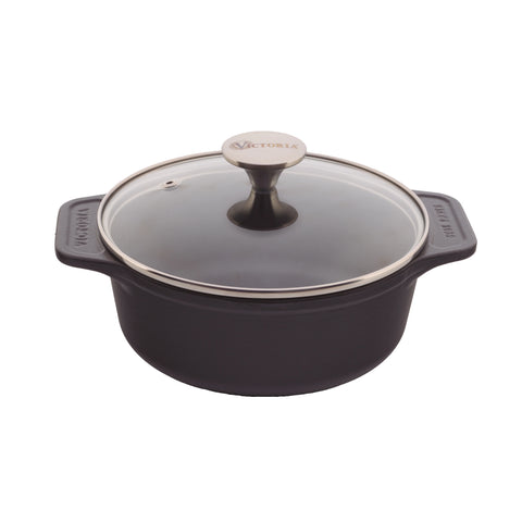 Olla 1.9 L con tapa de vidrio de hierro fundido Victoria