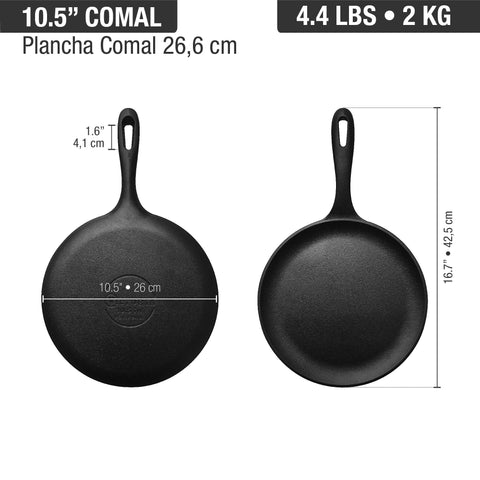 Comal 26 cm de hierro fundido Victoria, medidas, foto 4