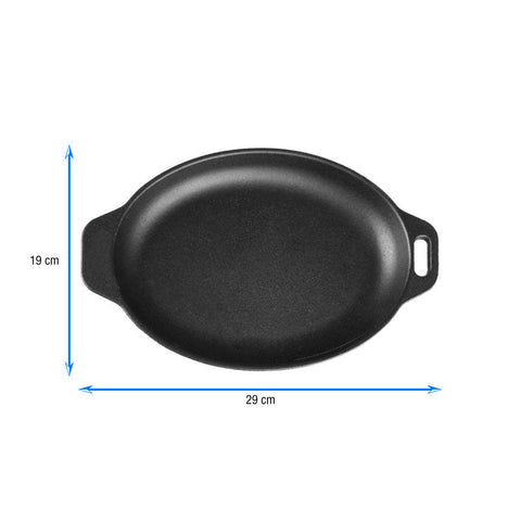 Bandeja ovalada 29 × 19 cm de hierro fundido esmaltado Victoria, medidas