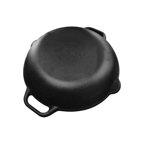 Sartén wok paellera 33 cm de hierro fundido esmaltado Victoria, reverso